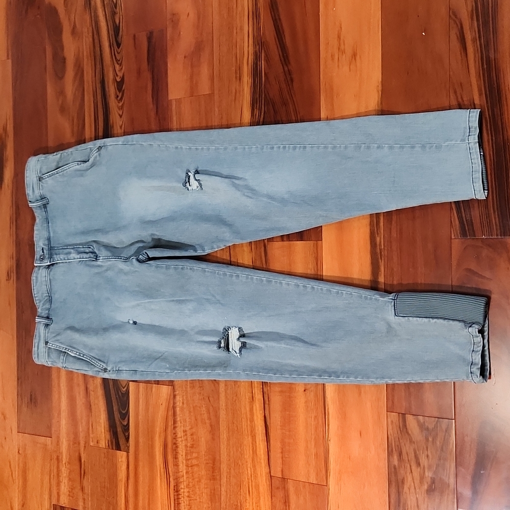 Men's Distressed Gray Jeans